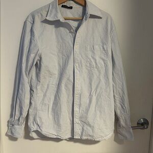Brandy Melville blue and white button down shirt One Size